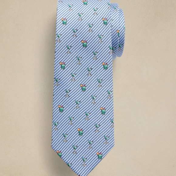 Banana Republic Pinstripe Cocktails Tie - Picture 1 of 4